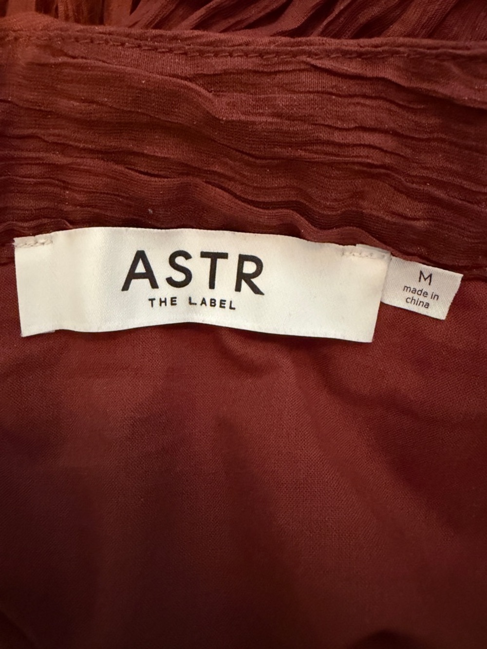 Salome Pleated Flare Midi Skirt ASTR the label size medium. Rust Brown - Picture 8 of 11